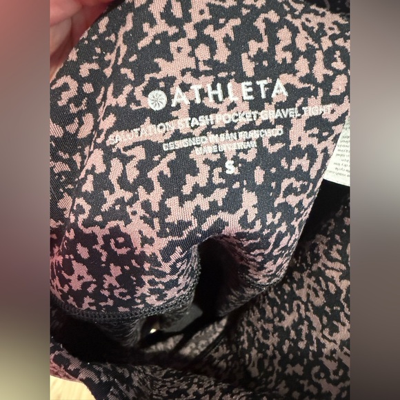 Athleta Salutation Stash Pocket Gravel Tights Black and Blush Women’s size S - Picture 6 of 9